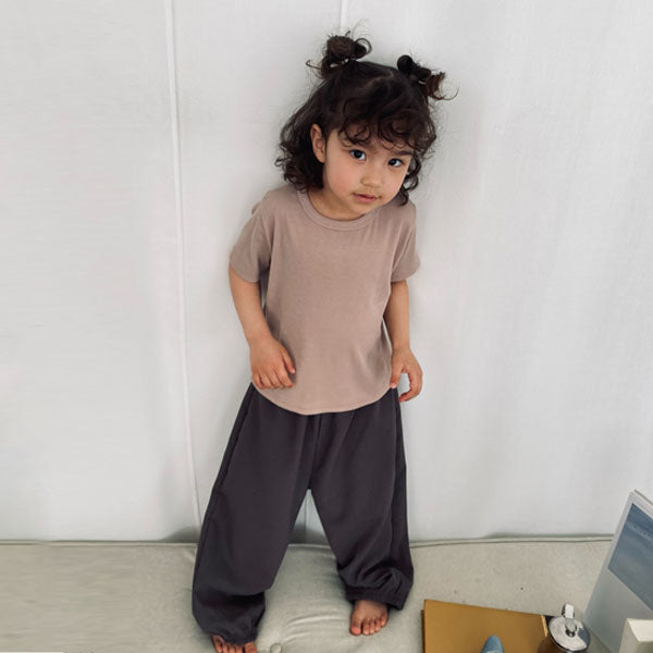 Crisp Jogger Pants Korean toddler pants in charcoal made in Korea
