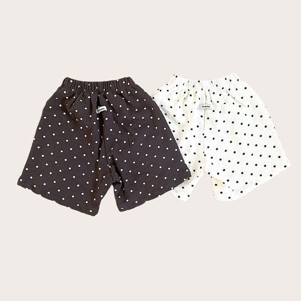 Polka Dot Bermuda Pants Korean infant pants in cream made in Korea