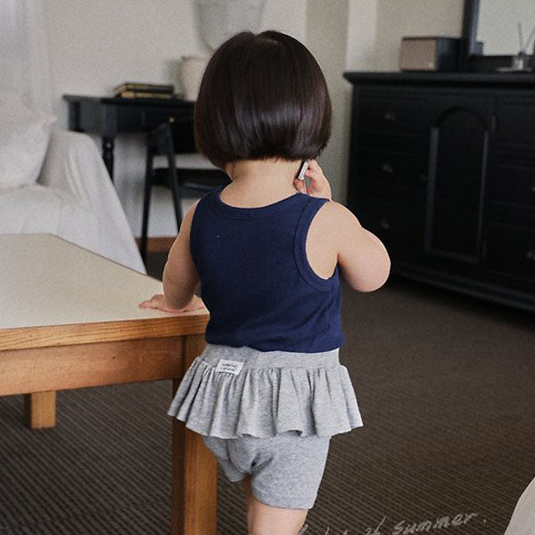 Soft Sleeveless Tee Korean infant t-shirt in ivory made in Korea