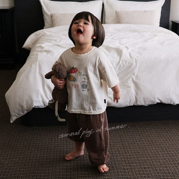 Dove Jogger Pants Korean infant pants in brown made in Korea