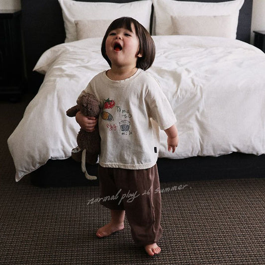 Dove Jogger Pants Korean infant pants in brown made in Korea