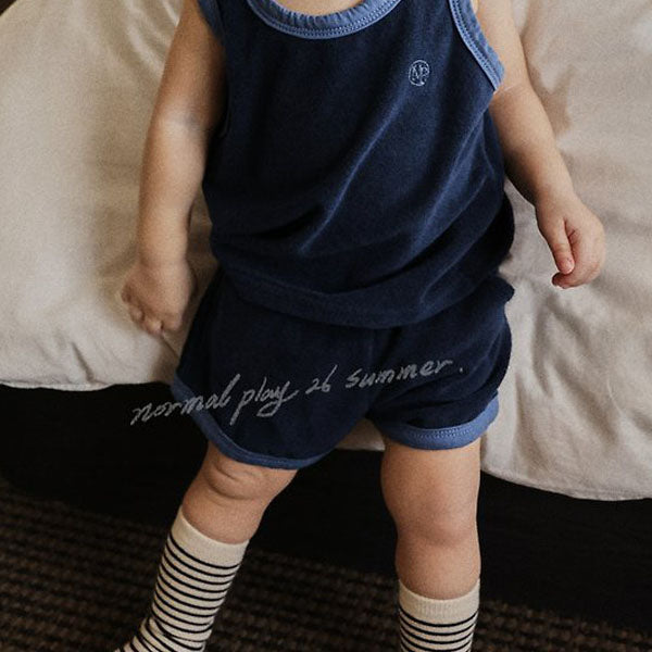 NP Terry 3-Length Pants Korean infant pants in navy made in Korea
