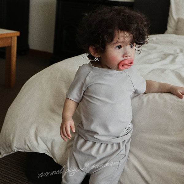 Kkaebi Swim Tee Korean infant t-shirt in tender ivory made in Korea