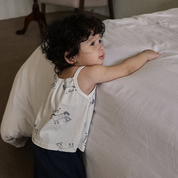 Pony Top Korean infant tops in ivory made in Korea