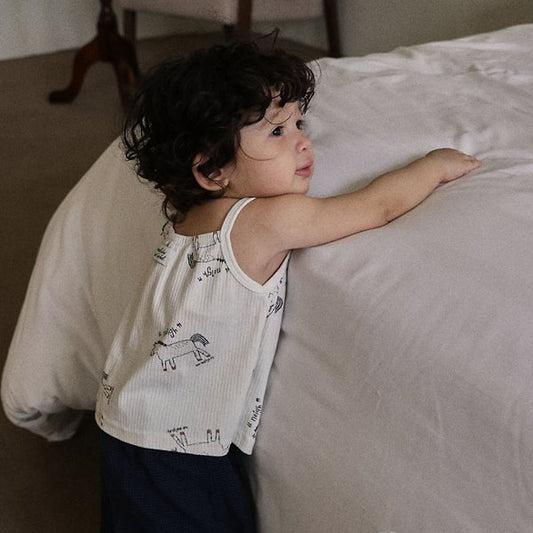Pony Top Korean infant tops in ivory made in Korea