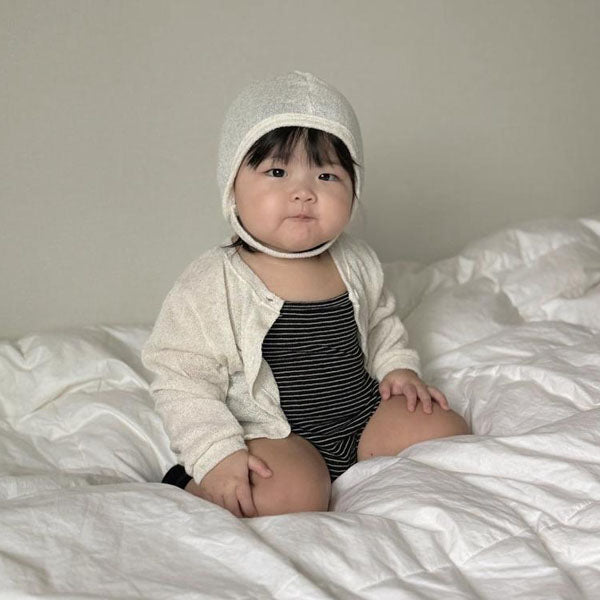 Summer Cardigan Korean toddler sweater in ivory made in Korea