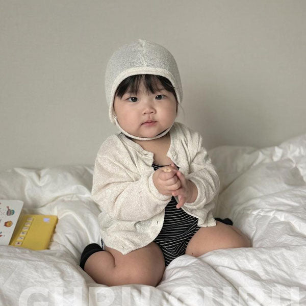 Summer Bonnet Korean infant accessory in ivory made in Korea