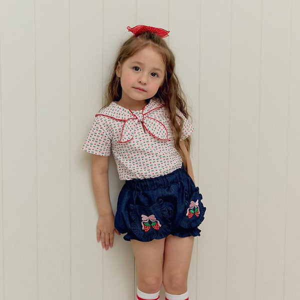 Nini Scarf Tee Korean toddler t-shirt in white made in Korea