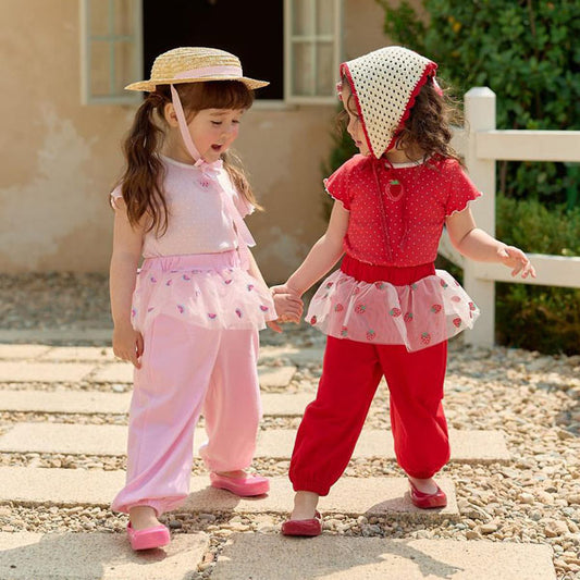 Sweet Jogger Pants Korean toddler pants in pink made in Korea