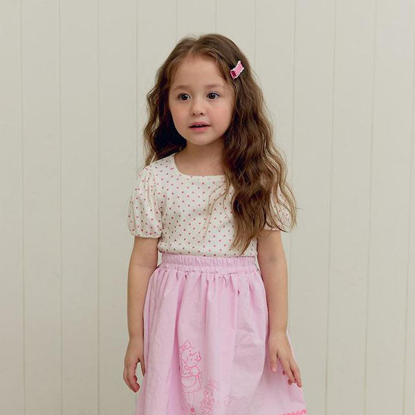 Loving You Puff Tee Korean toddler t-shirt in pink made in Korea