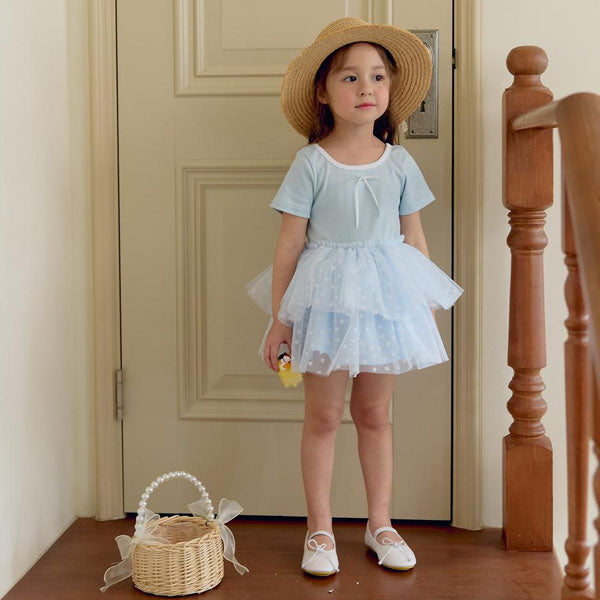 Rina Dress Korean toddler dress in sky blue made in Korea