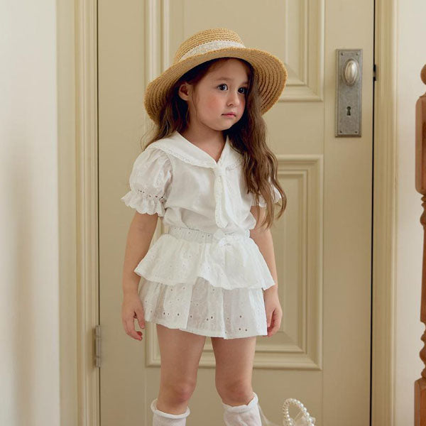 Candy Collar Tee Korean toddler t-shirt in white made in Korea