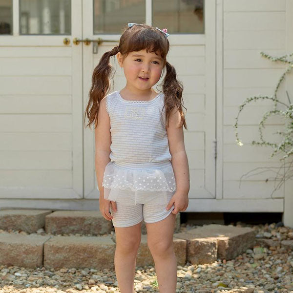Popcorn Tank Top Korean toddler tank top in sky blue made in Korea