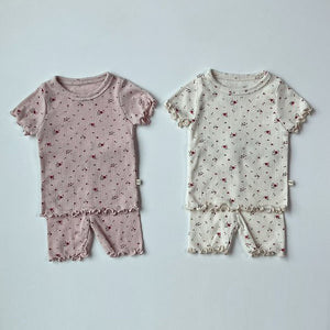 Floral Eyelet Short Sleeve Set-Up