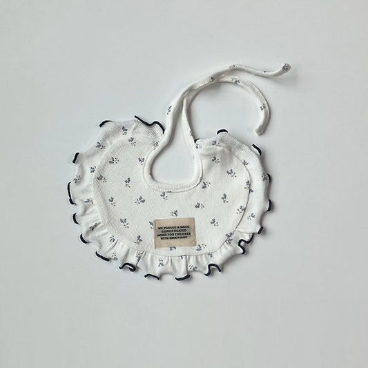 Blueberry Bib Korean infant accessory in ivory made in Korea