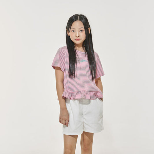 Only Ruffle Tee Korean juniors t-shirt in cream made in Korea