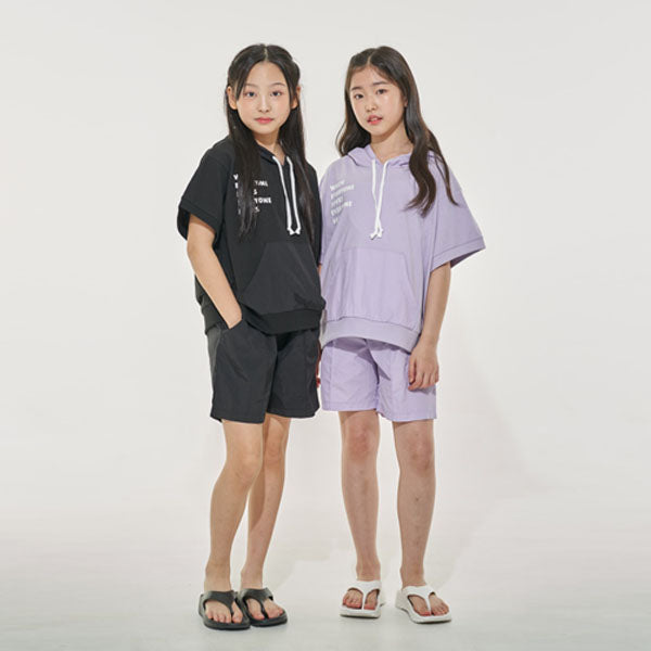 Woven Color-Block Set Korean juniors set in purple made in Korea