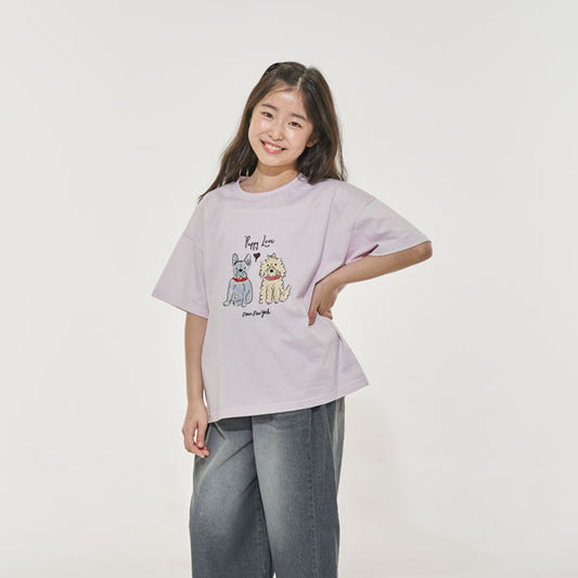 Puppy Tee Korean juniors t-shirt in pink made in Korea
