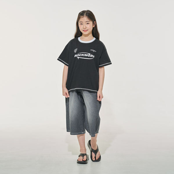 Folded Bermuda Pants Korean juniors pants in dark denim made in Korea