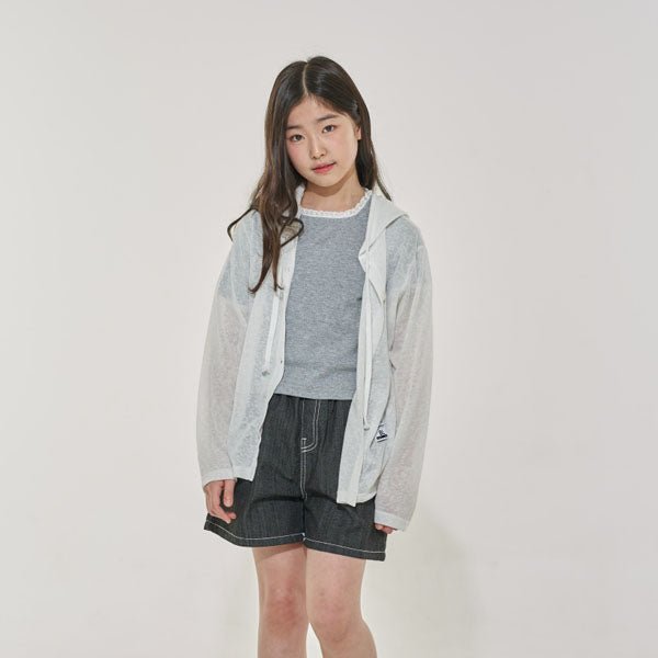 Hooded Cardigan Korean toddler sweater in white made in Korea