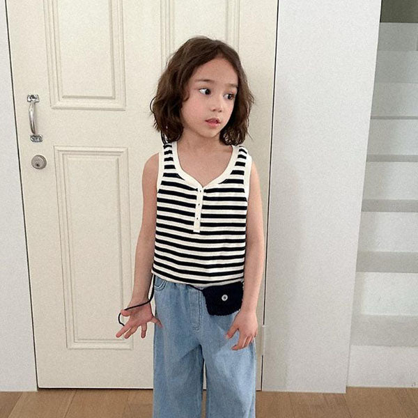 Marine Tank Top Tee Korean toddler t-shirt in navy made in Korea