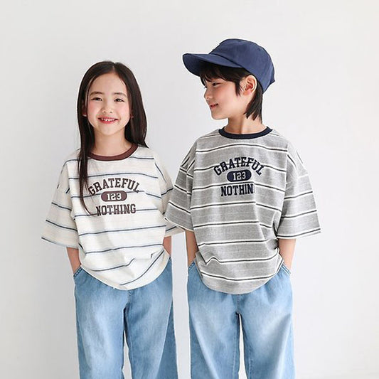 Grateful Tee Korean toddler t-shirt in brown made in Korea