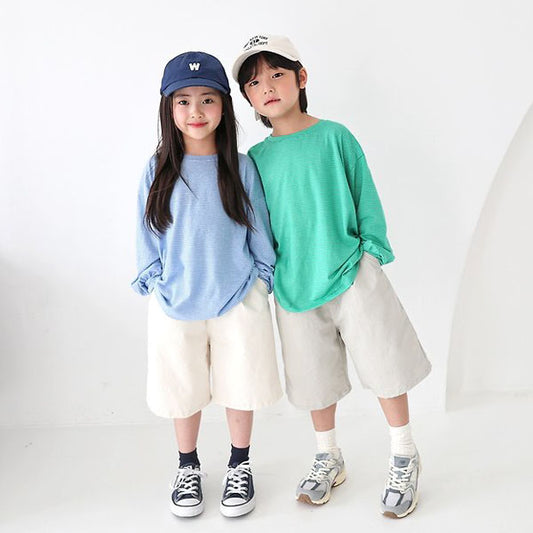 Natural Stretch Cotton Pants Korean toddler pants in ivory made in Korea