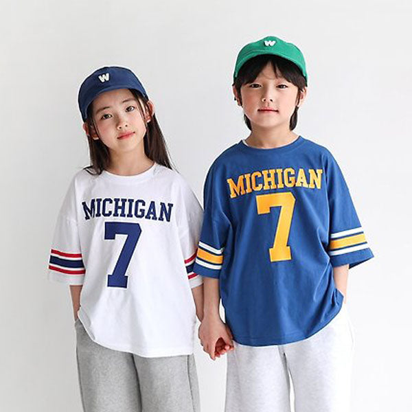 Michigan Tee Korean toddler t-shirt in ivory made in Korea