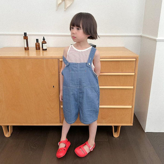 Mood Overalls Korean toddler overall in ivory(floral print) made in Korea