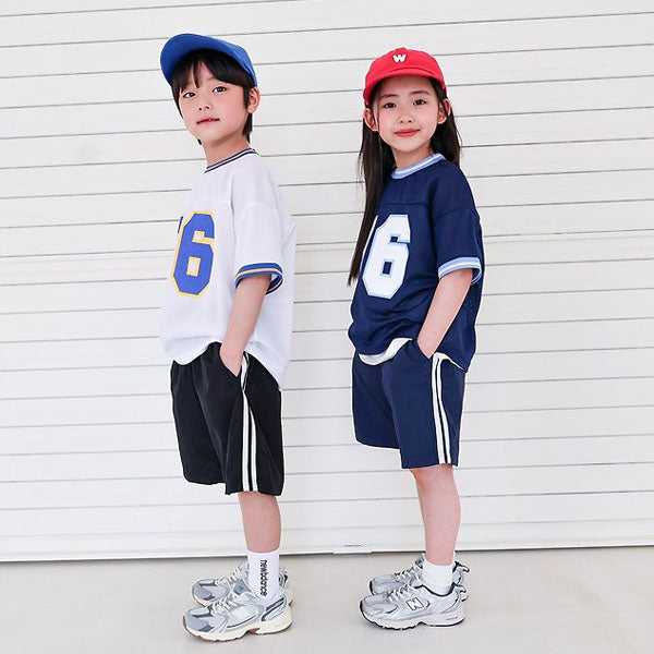 Sporty Double-Line Pants Korean toddler pants in navy made in Korea