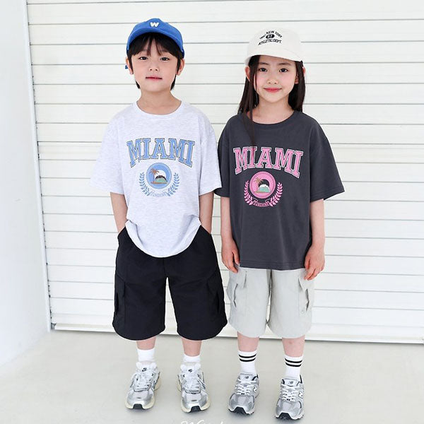 Sierra Cargo Bermuda Shorts Korean toddler shorts in ash beige made in Korea