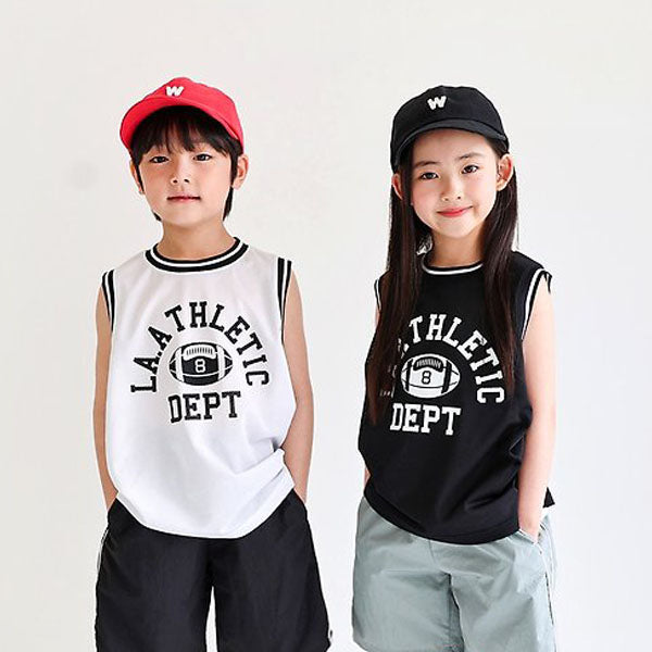 LA Sleeveless Top Korean toddler tank top in white made in Korea