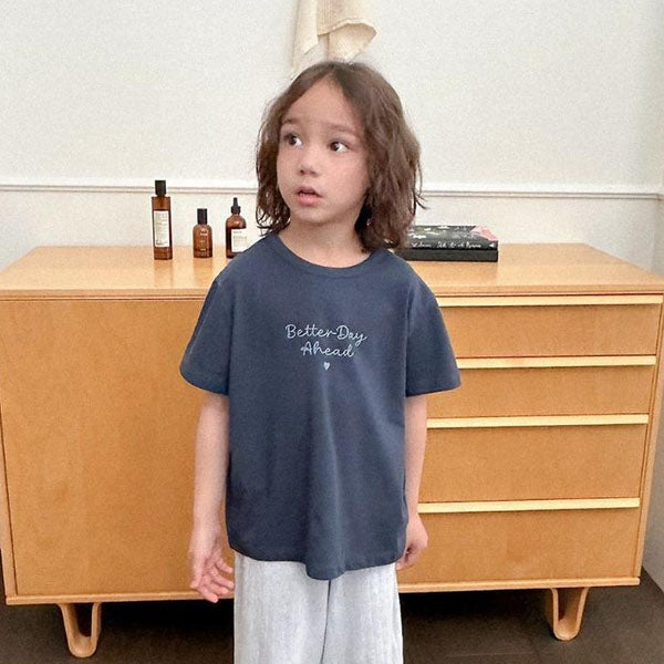 Better Day Tee Korean toddler t-shirt in ivory made in Korea