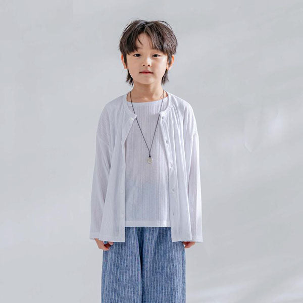 Soft Cardigan Korean toddler sweater in white made in Korea