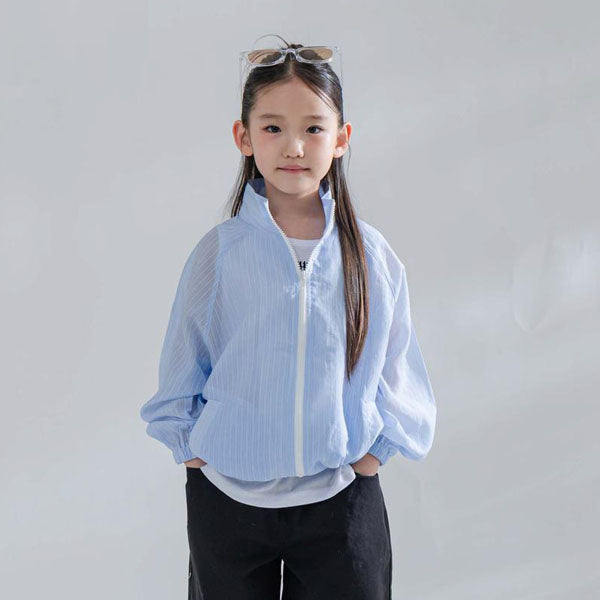 Sheer Stripe Jacket Korean toddler jacket in white made in Korea