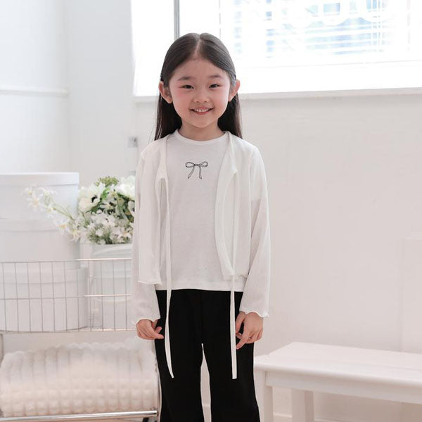 Summer Cool Cardigan Korean toddler sweater in black made in Korea