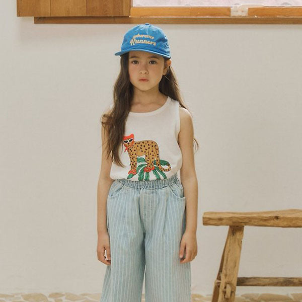 Cheetah Tank Top Korean toddler tank top in ivory made in Korea