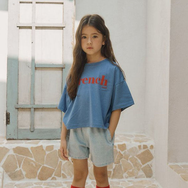 French Tee Korean toddler t-shirt in beige made in Korea