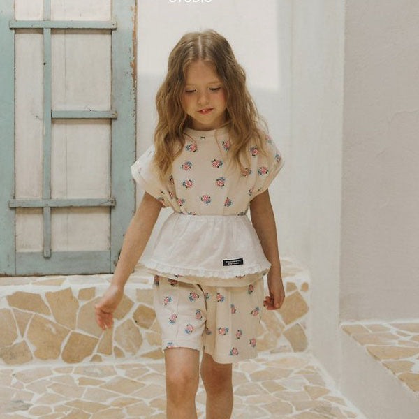 Angel Flower Tee Korean toddler t-shirt in cream made in Korea