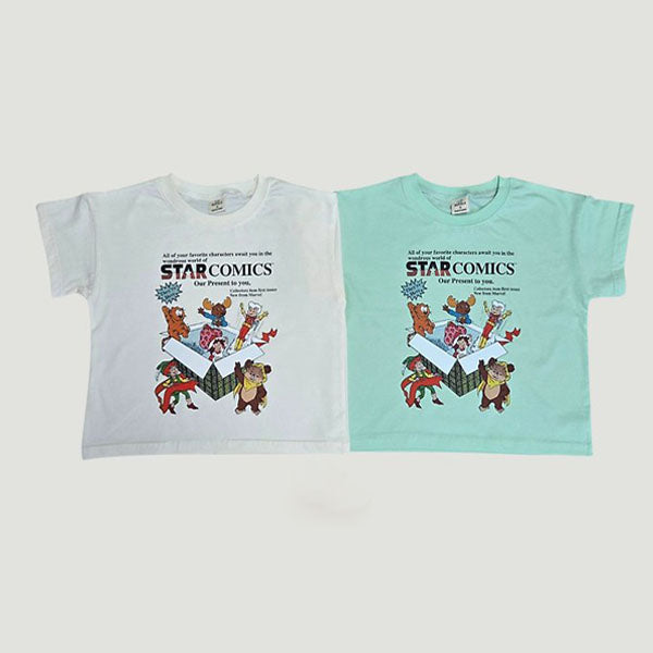 Star Comics Tee Korean toddler t-shirt in cream made in Korea