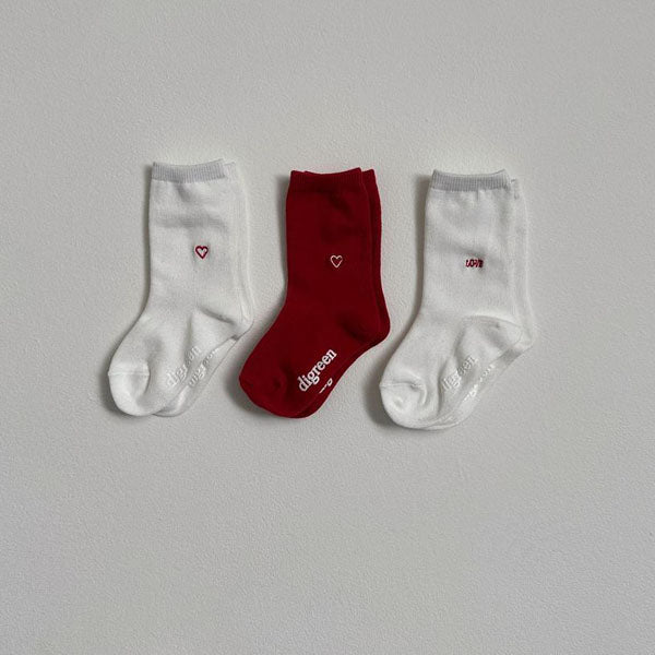 Heart Socks Korean toddler accessory in set made in Korea