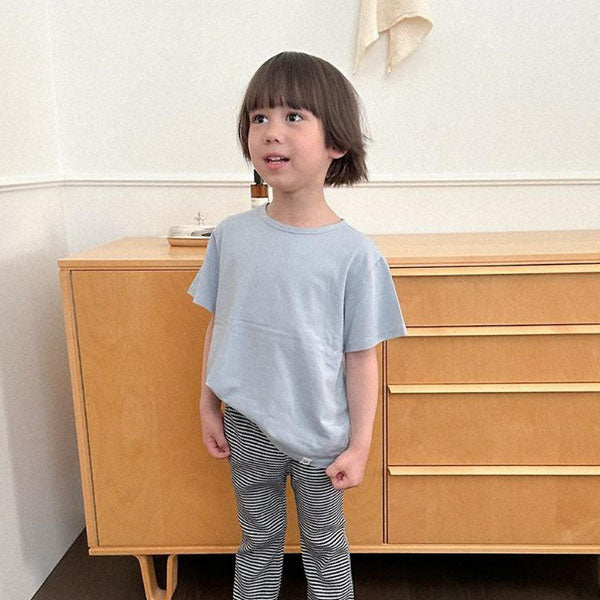 Layered Short Sleeve Tee Korean toddler t-shirt in ivory made in Korea