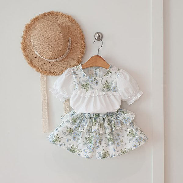 Margaret Set Korean toddler set in blue made in Korea