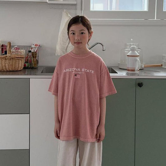 Arizona Pigment Short Sleeve Tee Korean toddler t-shirt in beige made in Korea