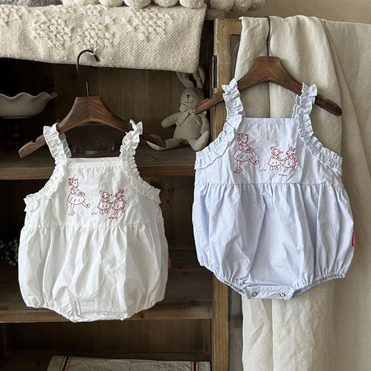 Girl Bodysuit Korean infant bodysuit in white made in Korea