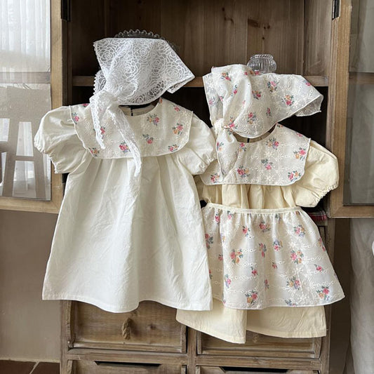 Duyu Collar Dress Korean toddler dress in ivory made in Korea