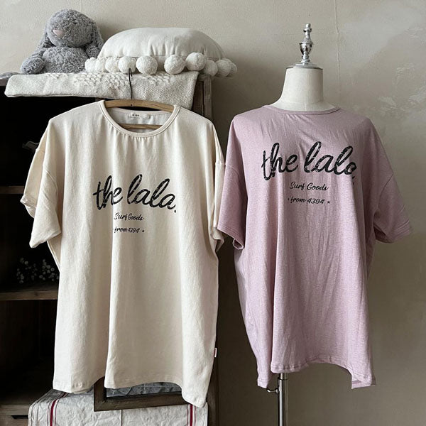 Lettering Tee Korean kids t-shirt in cream made in Korea