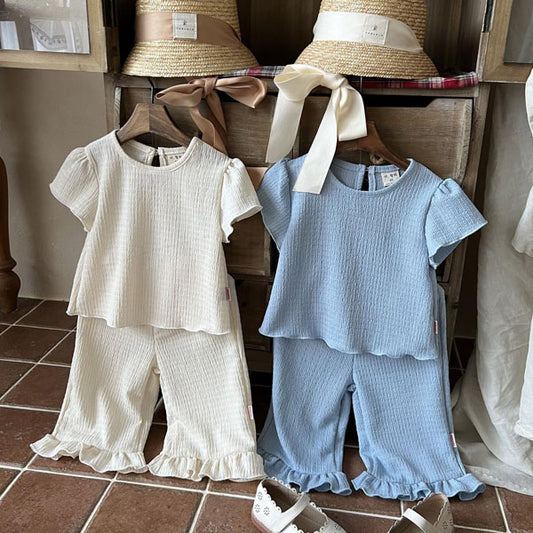 Biyote Top & Bottom Set Korean toddler set in ivory made in Korea