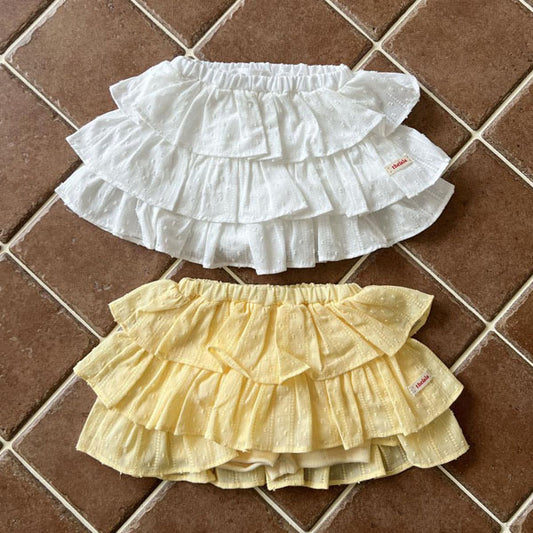 Tiered Inner Skirt Korean toddler skirt in white made in Korea