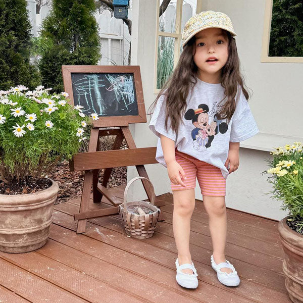 Stripe Leggings Korean toddler pants in pink made in Korea